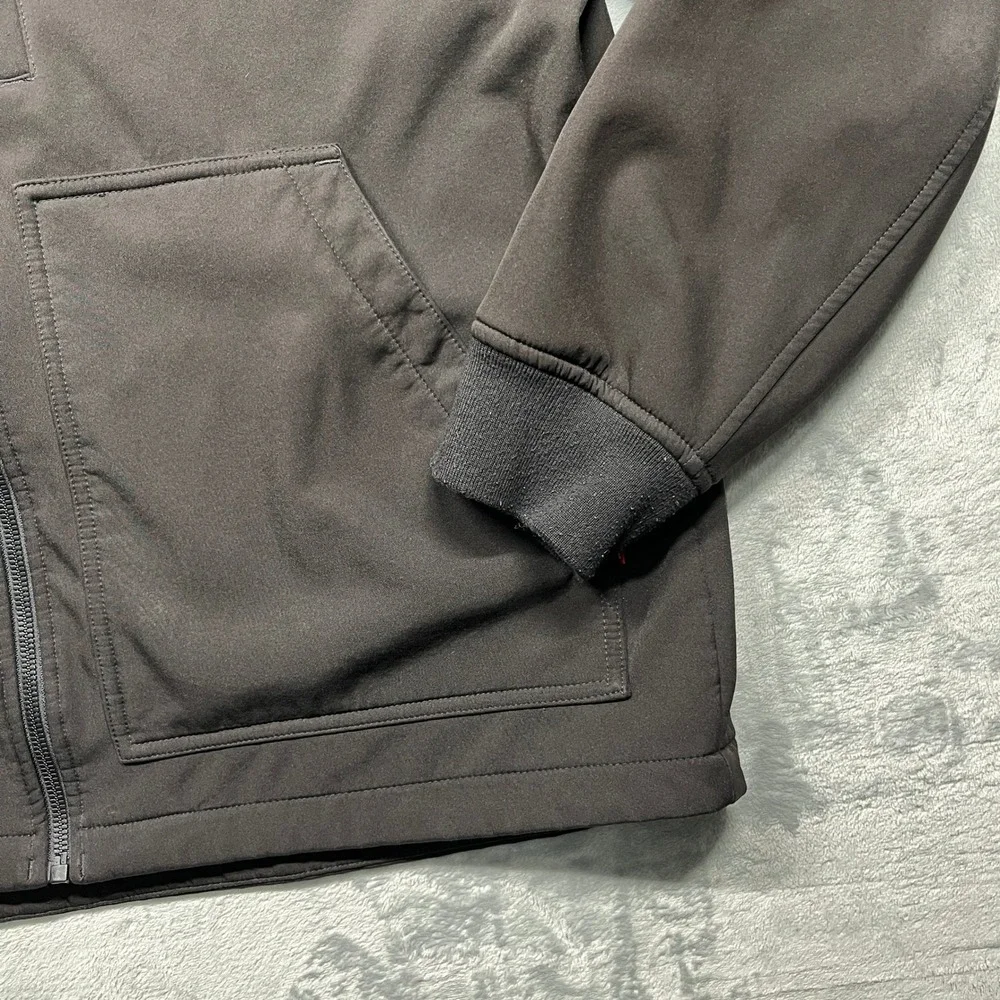 Levi Strauss & Co‎ Softshell Jacket Mens Black Hooded Fleece Lined Full Zip XL